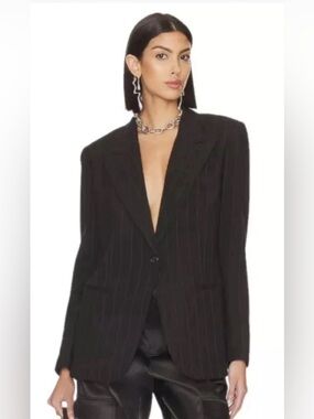 Smythe Black Pinstripe Blazer Size Small